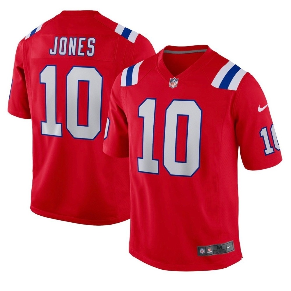 Nike Mac Jones New England Patriots Red Game Jersey Kids Size Medium 10-12 NWT‎